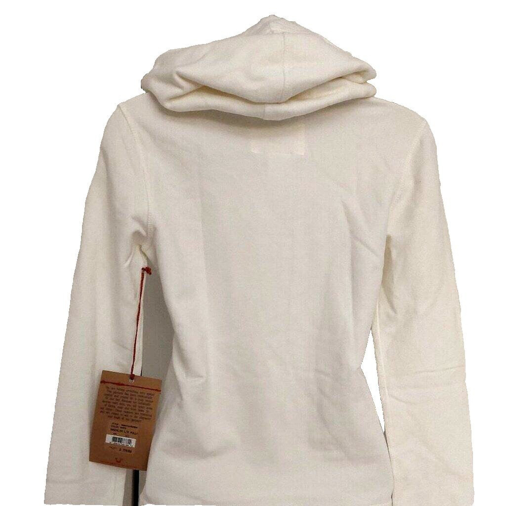 True Religion Brand Jeans Madalyn Cream Off White Hoodie Sweatshirt Size XS $176 - Picture 9 of 12